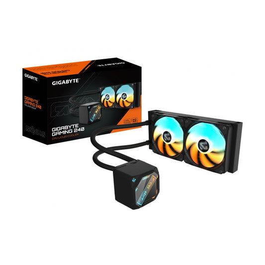 VENTILADOR P/CPU GIGABYTE (GP-GIGABYTE GME 240) ARGB,ENFRIAMIENTO LIQUIDO,2 FAN,240MM,NEGRO