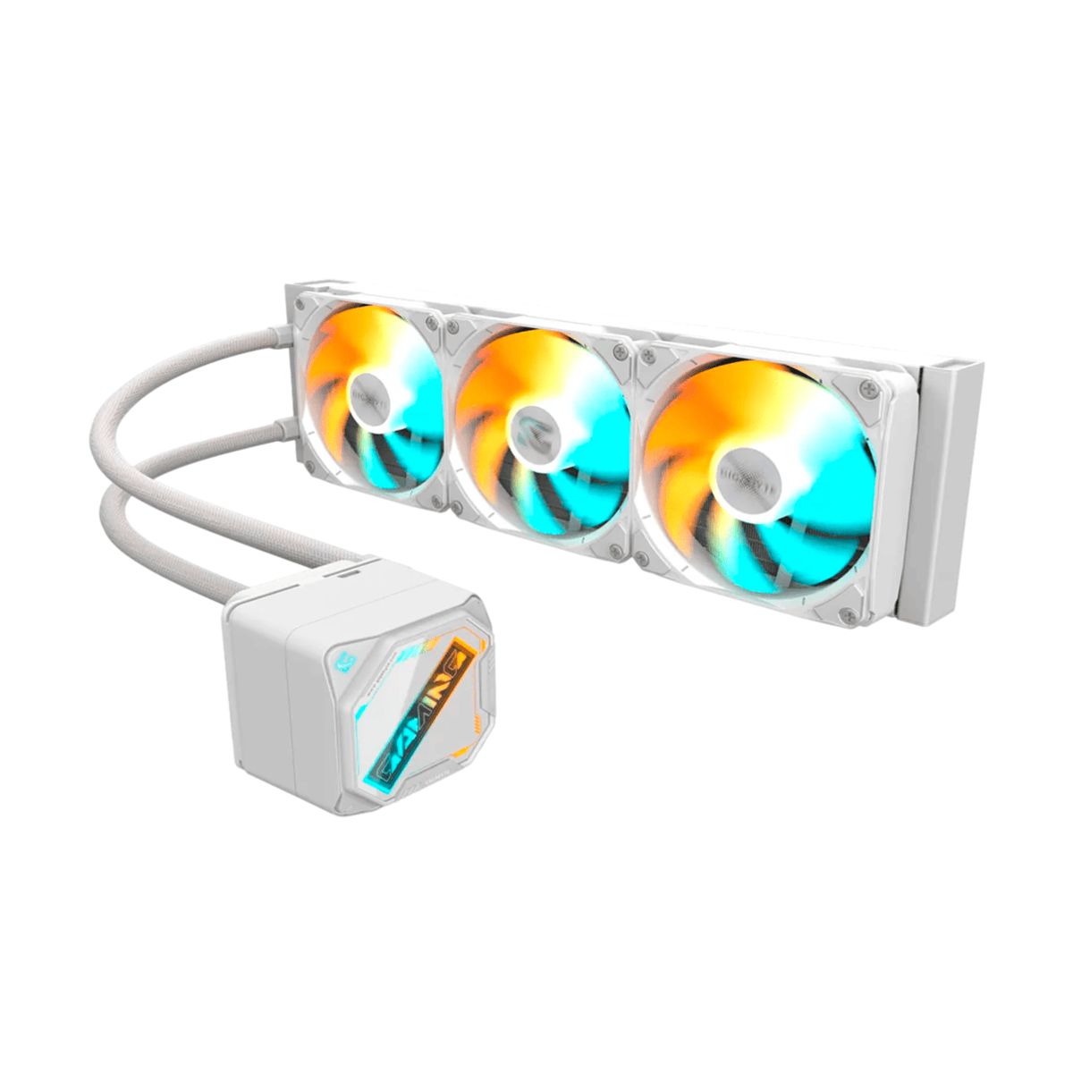 VENTILADOR P/CPU GIGABYTE (GP-GIGABYTE GME 360I) ARGB,ENFRIAMIENTO LIQUIDO,3 FAN,360MM,BLANCO