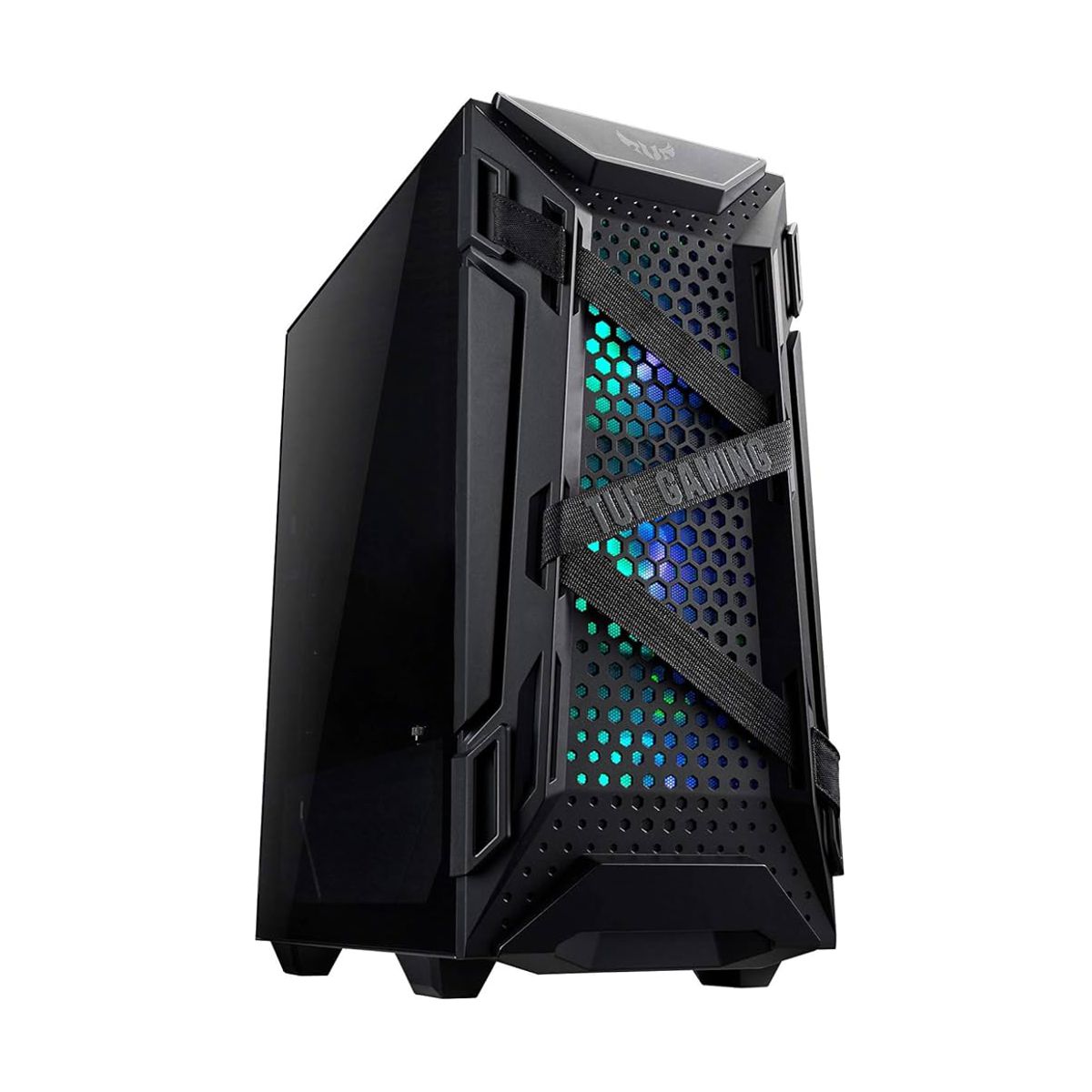 GABINETE ASUS (GT301/BLK/ARGB FAN//) NEGRO,RGB 120MM FANS*3,120MM FAN,VIDRIO TEMPLADO,MT,S/FUENTE