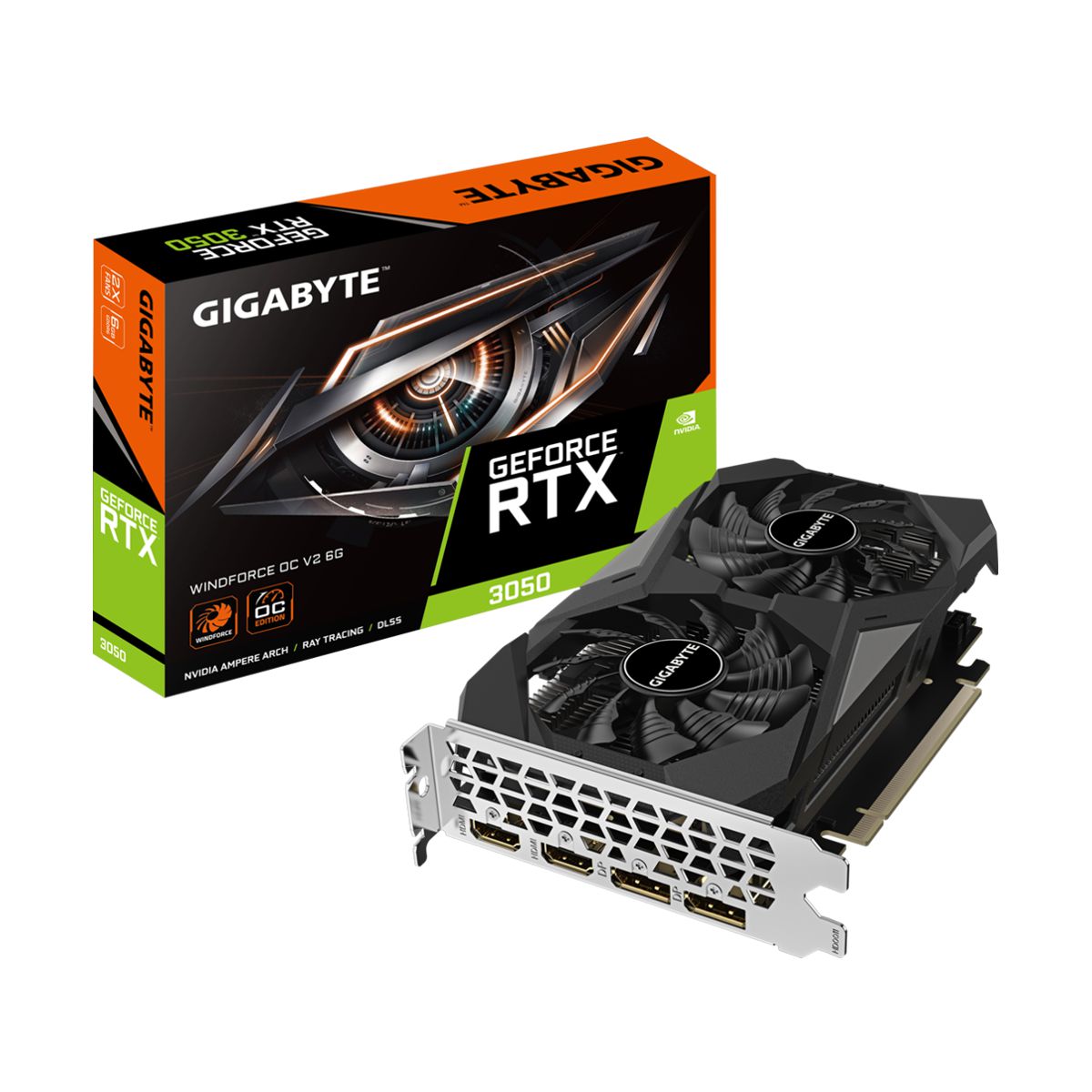 TARJETA DE VIDEO GIGABYTE GV-N3050WF2OCV2-6GD - ATX, 6GB, 96 BITS, GDDR6, PCI-E 4.0