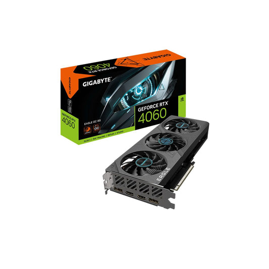 TARJETA DE VIDEO GIGABYTE (GV-N4060EAGLE OC-8GD) RTX 4060, 8GB GDDR6, PCIE 4.0, 2* HDMI, 2*DP, 3 FAN