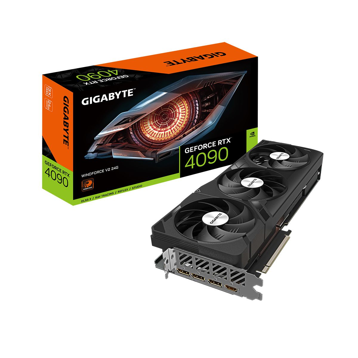 TARJETA DE VIDEO GIGABYTE (GV-N4090WF3V2-24GD) RTX 4090, 24GB GDDR6X,1*HDMI, 3*DP