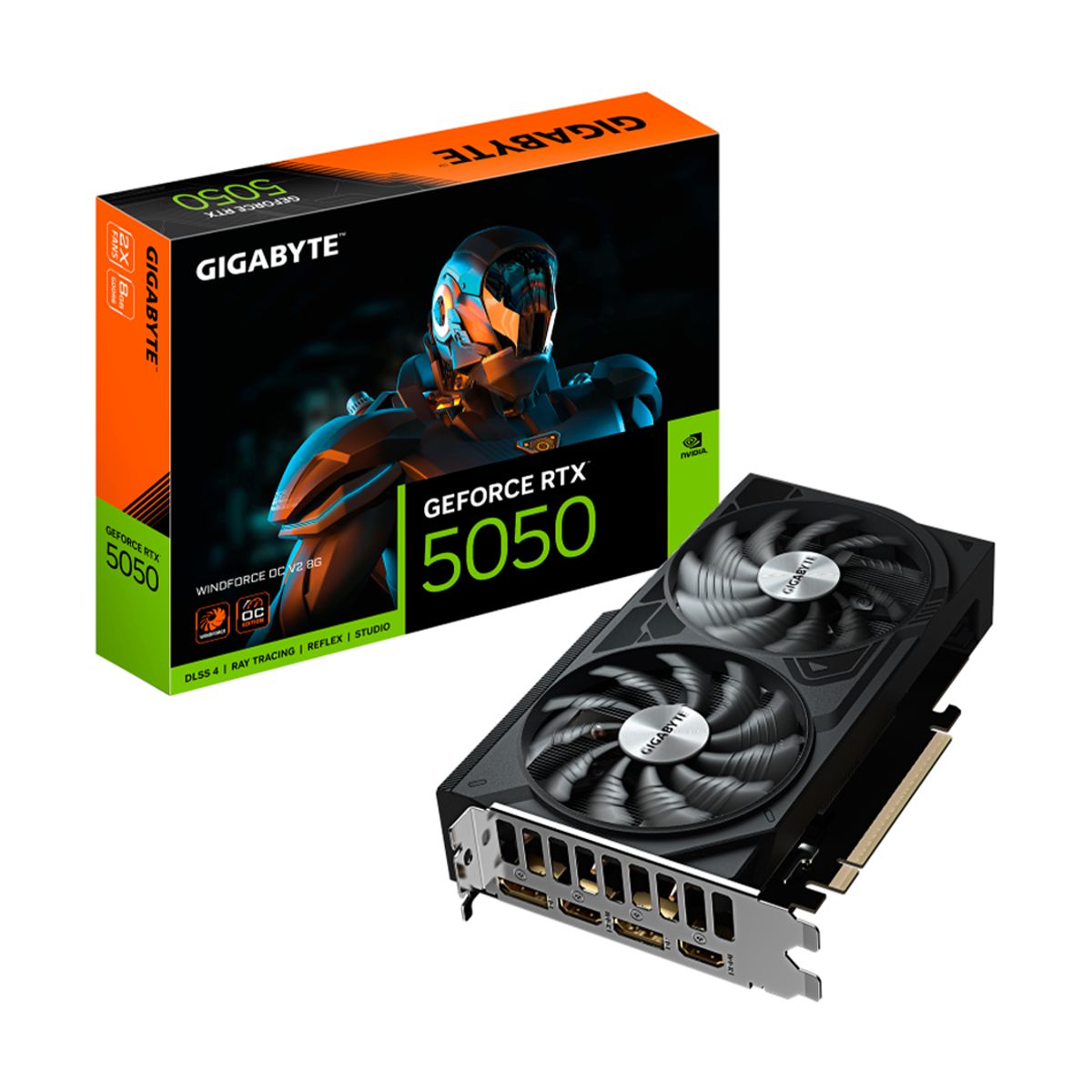 TARJETA DE VIDEO GIGABYTE (GV-N5050WF2OCV2-8GD) RTX 5050, 8GB GDDR6,PCIE 5.0,2*HDMI,2*DP,2FAN