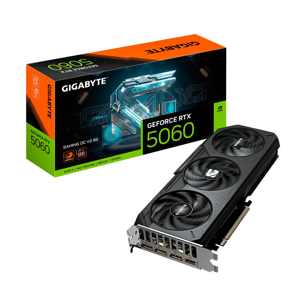 TARJETA DE VIDEO GIGABYTE (GV-N5060GAMING OCV2-8GD) RTX 5060,8GB GDDR7,PCIE 5.0,HDMI,3*DP,3 FAN
