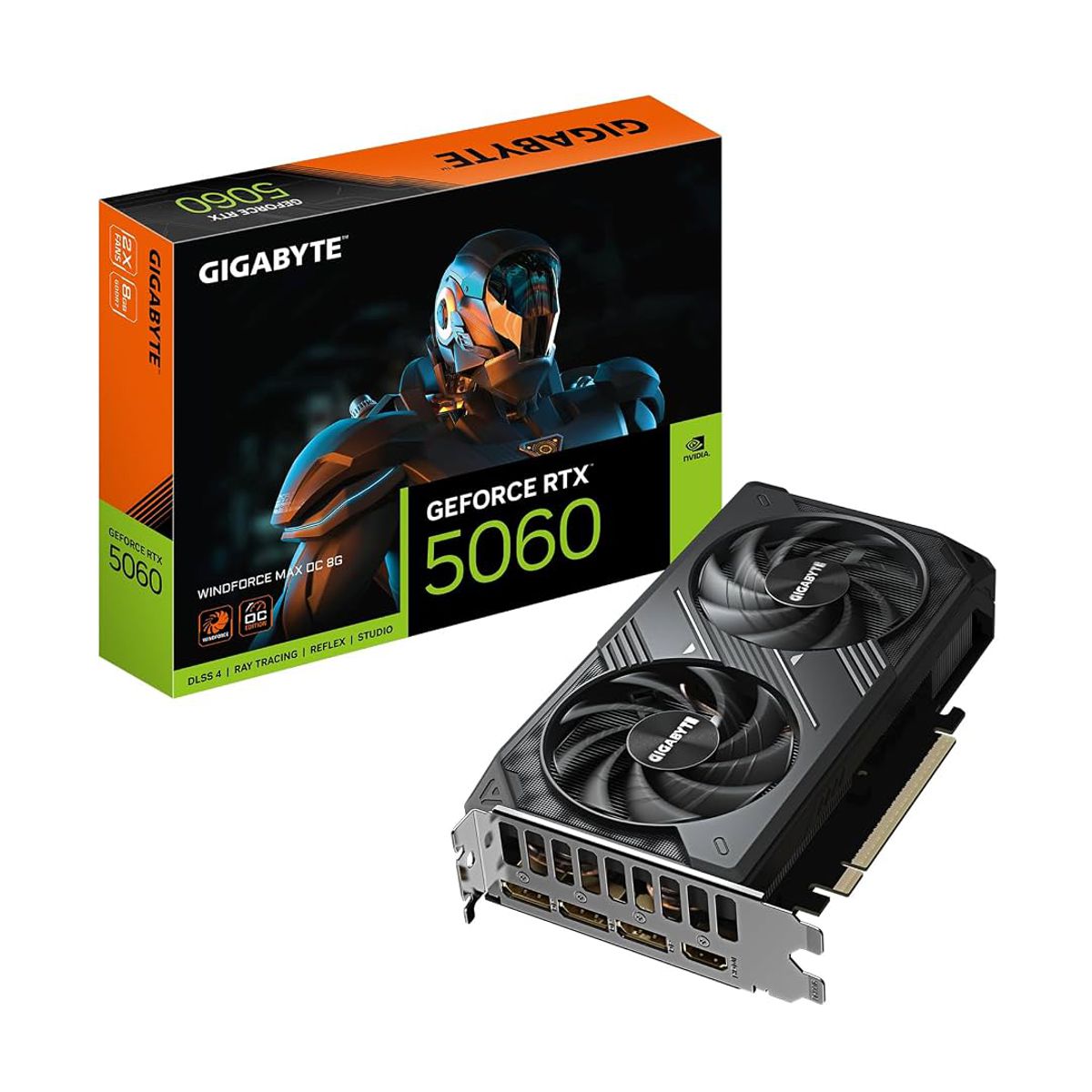 TARJETA DE VIDEO GIGABYTE (GV-N5060WF2MAX OC-8GD) RTX5060,8GB GDDR7,PCIE 5.0,HDMI,3*DP,2 FAN