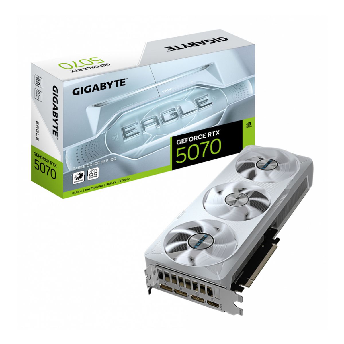 TARJETA DE VIDEO GIGABYTE (GV-N5070EAGLEOC ICE-12GD) RTX 5070,12GB GDDR7,PCIE 5.0,HDMI,3*DP,3 FAN