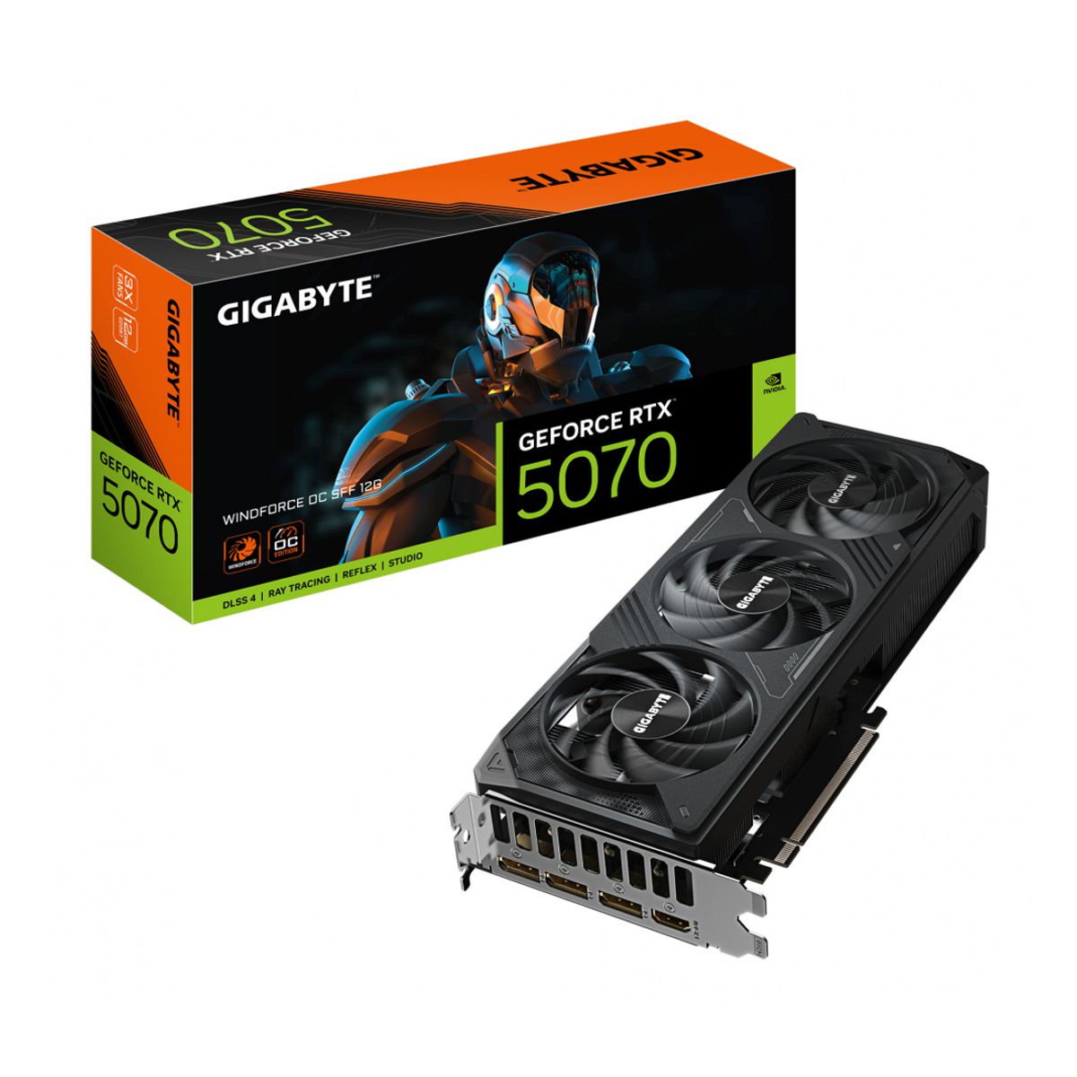 TARJETA DE VIDEO GIGABYTE (GV-N5070WF3OC-12GD) RTX 5070,12GB GDDR7,PCIE 5.0,1*HDMI,3*DP,3 FAN