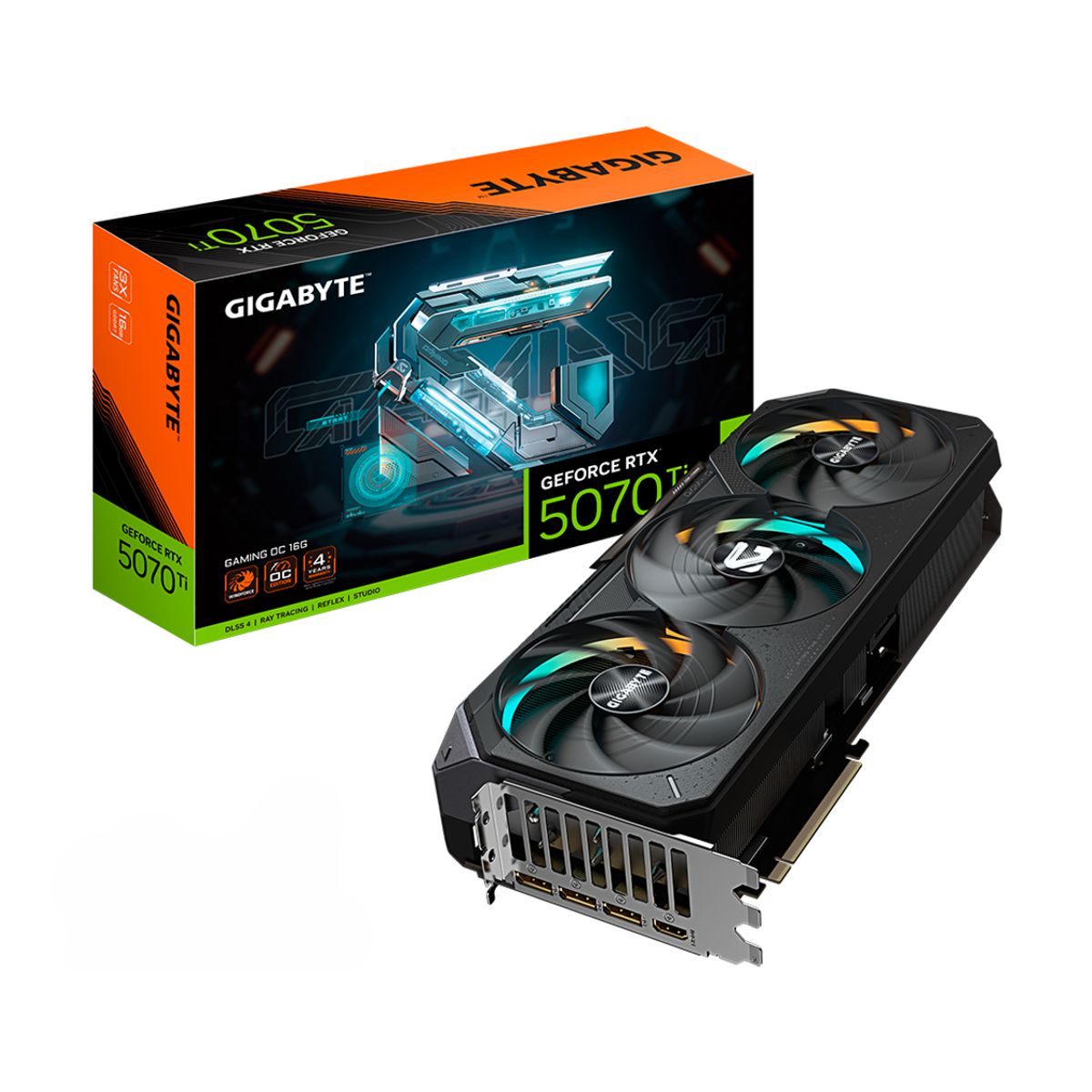 TARJETA DE VIDEO GIGABYTE (GV-N507TGAMING OC-16GD) RTX 5070TI, 16GB GDDR7,PCIE 5.0,HDMI,3*DP,3FAN