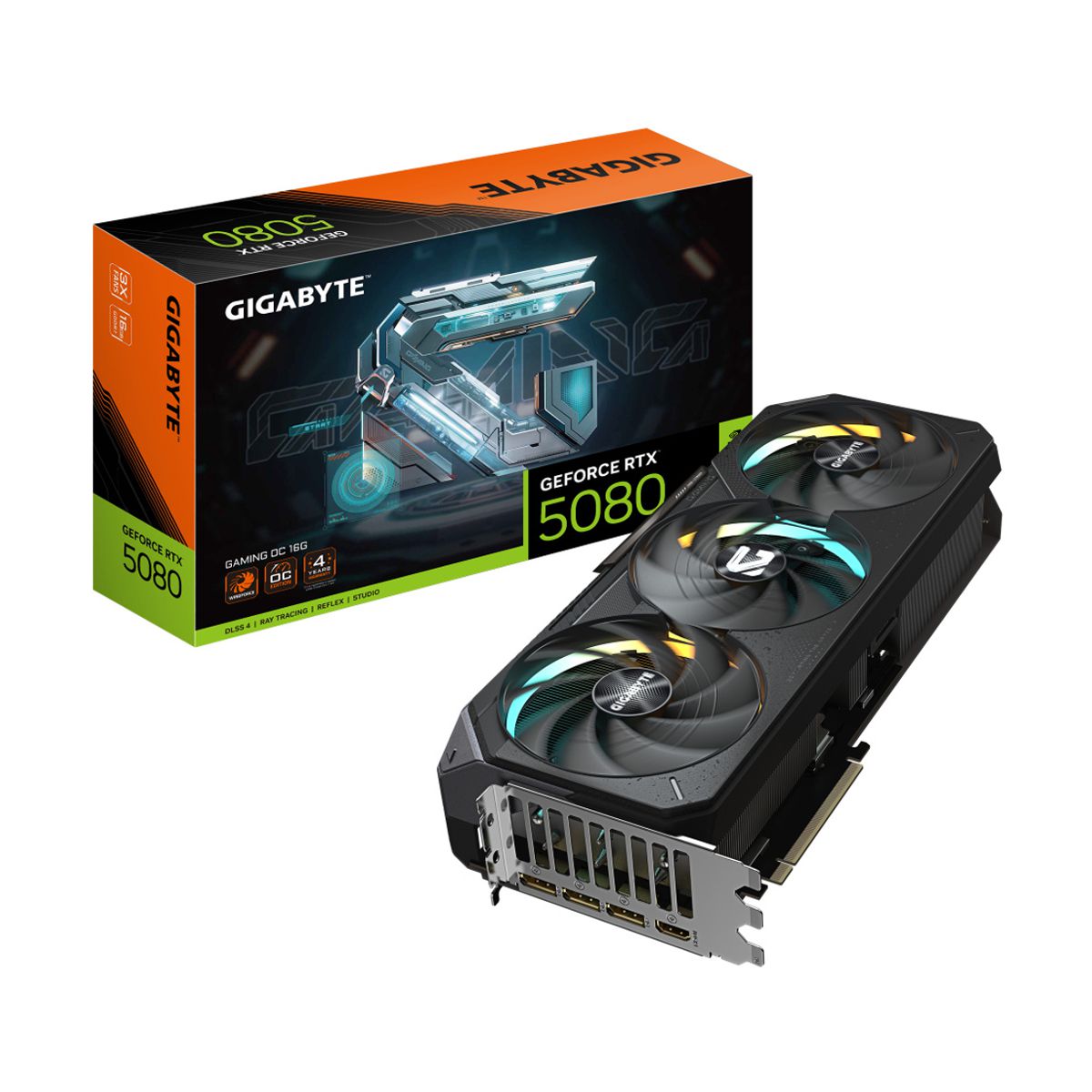 TARJETA DE VIDEO GIGABYTE (GV-N5080GAMING OC-16GD) RTX 5080, 16GB GDDR7, PCIE 5.0, HDMI, 3*DP, 3 FAN