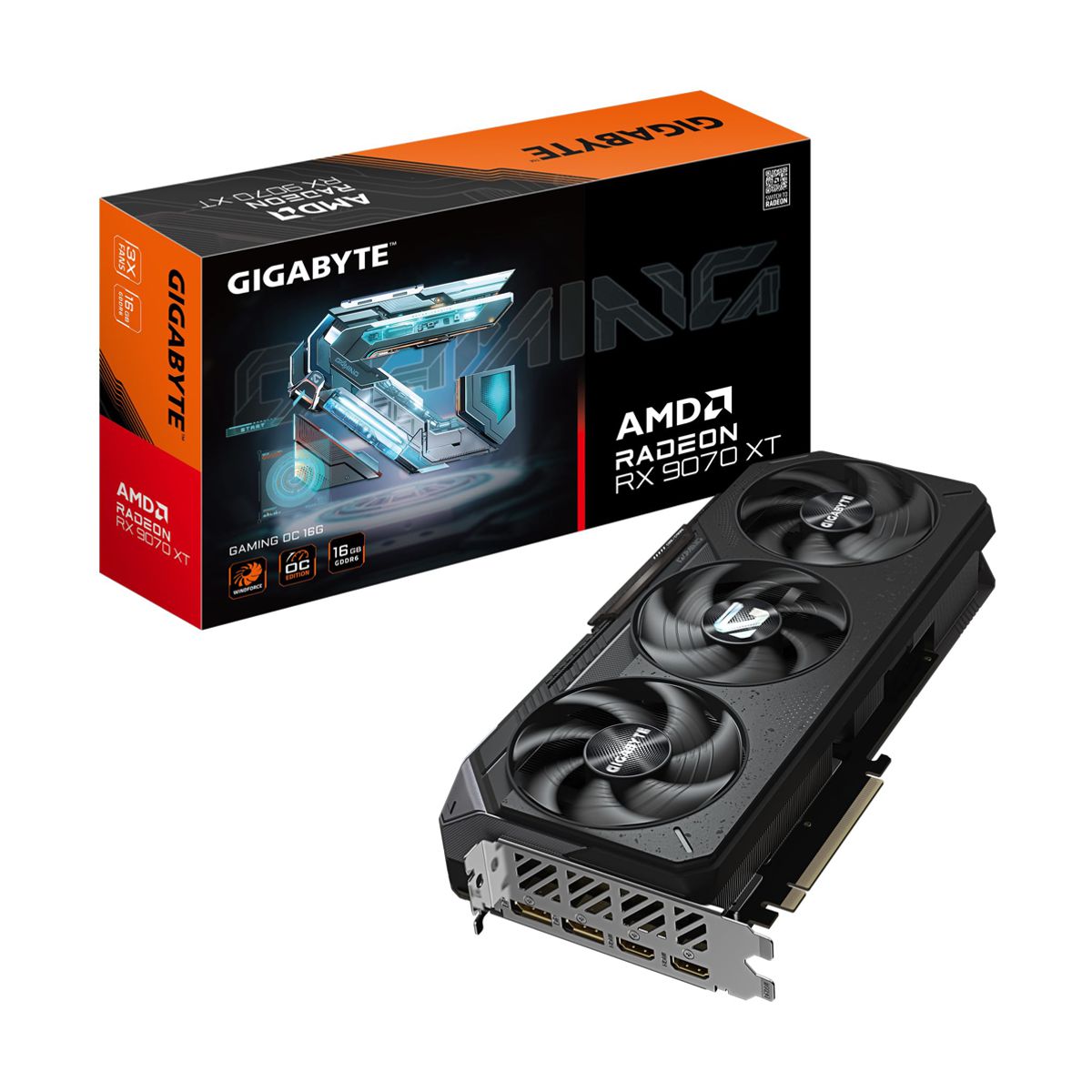 TARJETA DE VIDEO GIGABYTE (GV-R9070XTGAMING OC-16GD) RX 9070 XT, 16GB, GDDR6,HDMI,DP