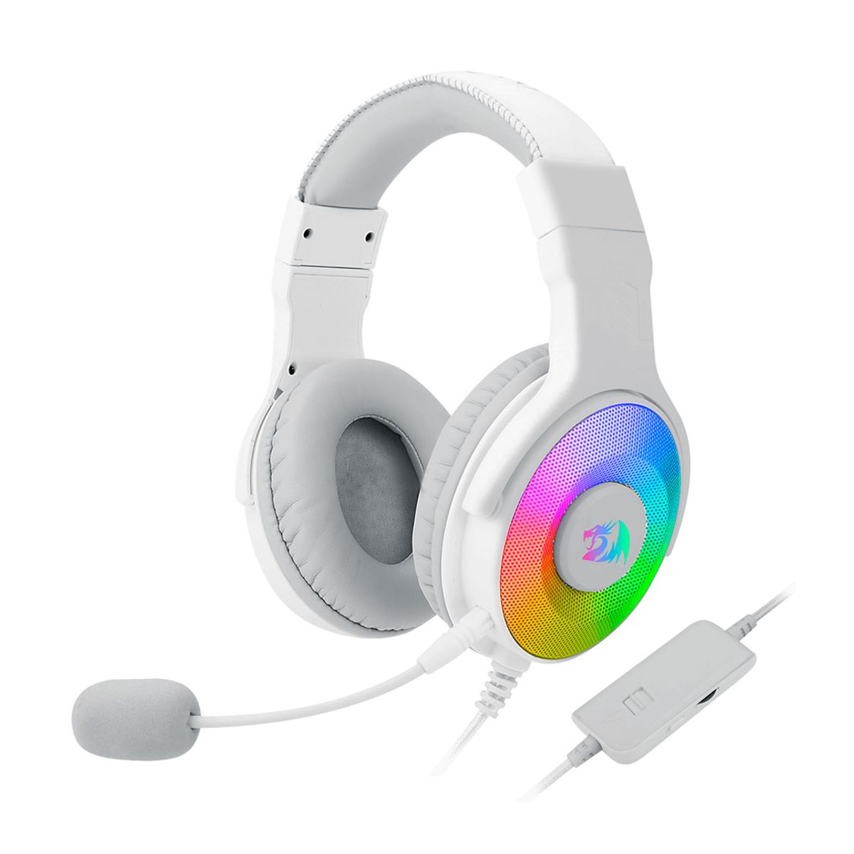 Audifonos Gamer Redragon H350W-RGB Pandora White RGB Alambrico USB Blanco