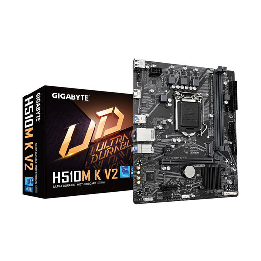 Motherboard GIGABYTE H510M K V2 - DDR4-SDRAM, 64 GB, Intel, LGA 1200, Micro ATX