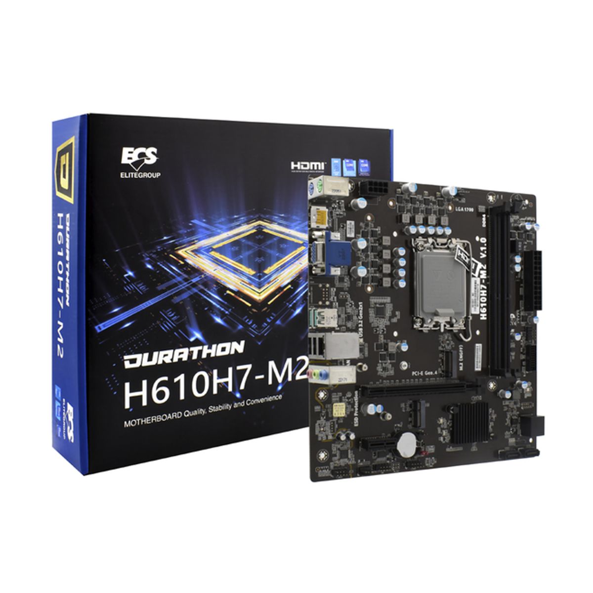 TARJETA MADRE ECS H610H7-M2 2xDDR4 PCI GIGA HDMI/VGA/DP SOC 1700 - 