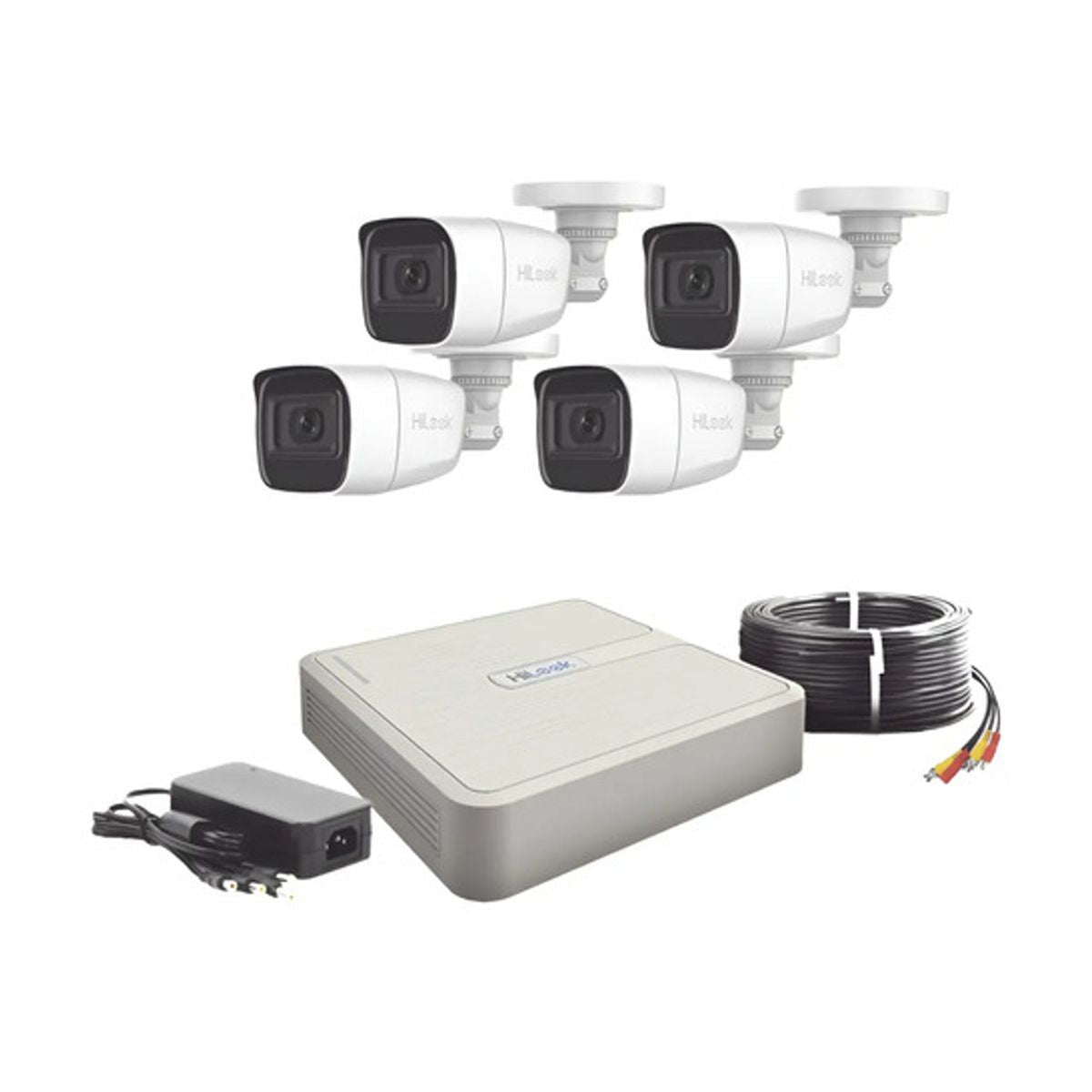 (MICROFONO Integrado) Kit TurboHD 1080p Lite / DVR 4 canales / Audio por Coaxitron / 4 Camaras Bala de Policarbonato con Microfono Integrado - 