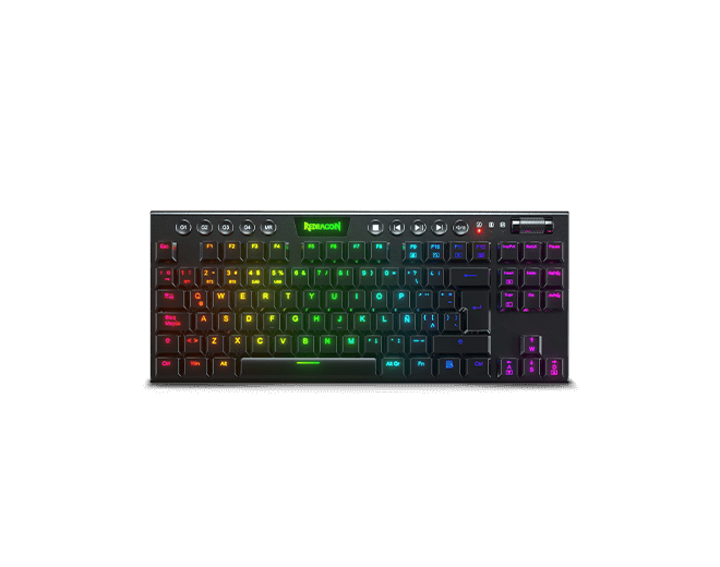 HORUS NEGRO: TKL, ESPAÑOL, ALAMBRICO, MECANICO RED SWITCH + LUZ RGB