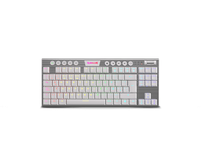 Teclado mecánico Wireless Horus K621 White TKL | Red Switch