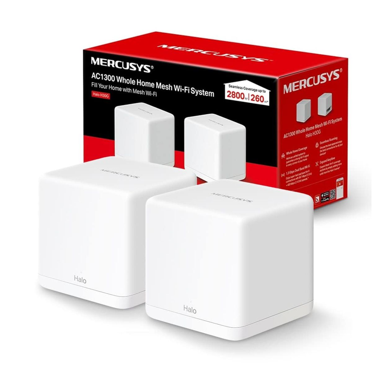 SIST. WIFI EN MALLA PARA TODO EL HOGAR AC1300 HALO H30G(2-PACK) CON DOBLE BANDA Y CONTROL POR APLICACION - 