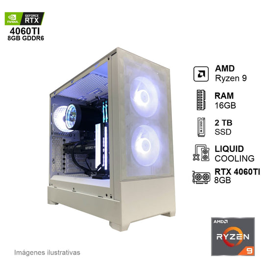 PC Gamer RTX 4060TI AMD Ryzen 9 5900X 16GB de RAM 1TB SSD NVME 750W WIFI