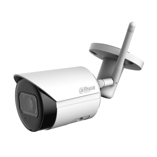 DAHUA IPC-HFW1430DS-SAW - Camara IP Bala  Wifi de 4 Mp/ Lente de 2.8mm/ 90deg/ H.265+/ IR de 30 Mts/ Integrado/ Ranura para MicroSD/ Metalica/ IP67/ DWD - 