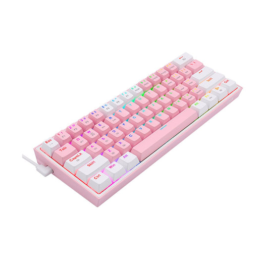 Teclado mecánico 60% Fizz Pro K616 RGB Pink/White
