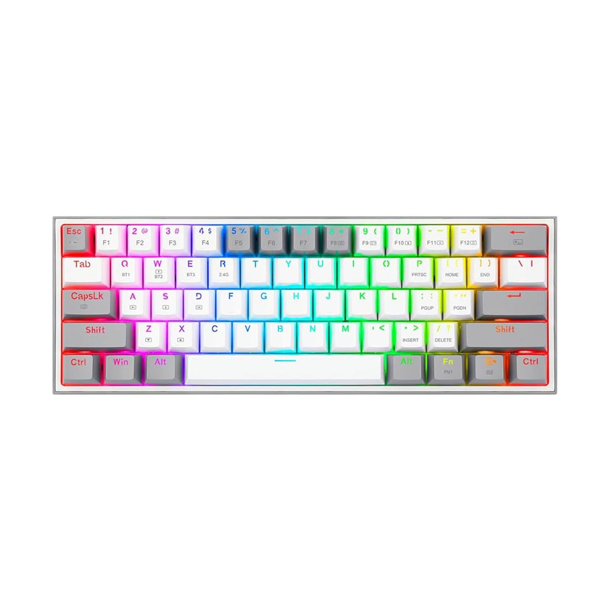 Teclado Mecanico Redragon Fizz Pro White/Gray - Ingles, Blanco y Gris