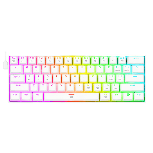 Teclado Mécanico 60% Redragon Dragonborn K630 White - Brown switch - Español