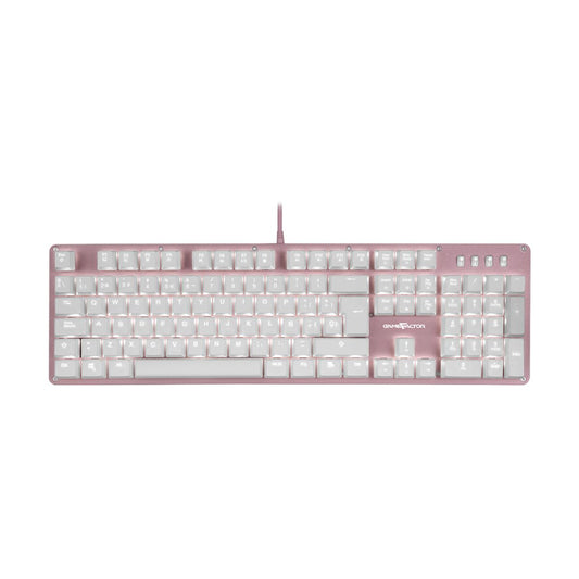 Teclado Mecanico Game Factor KBG400-PK-RD - Switch Red, USB, Rosa y Rojo