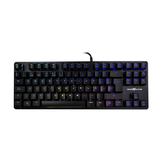 Teclado Mecanico GAME FACTOR KBG500-RD - Alambrico, Espanol, Negro, RGB
