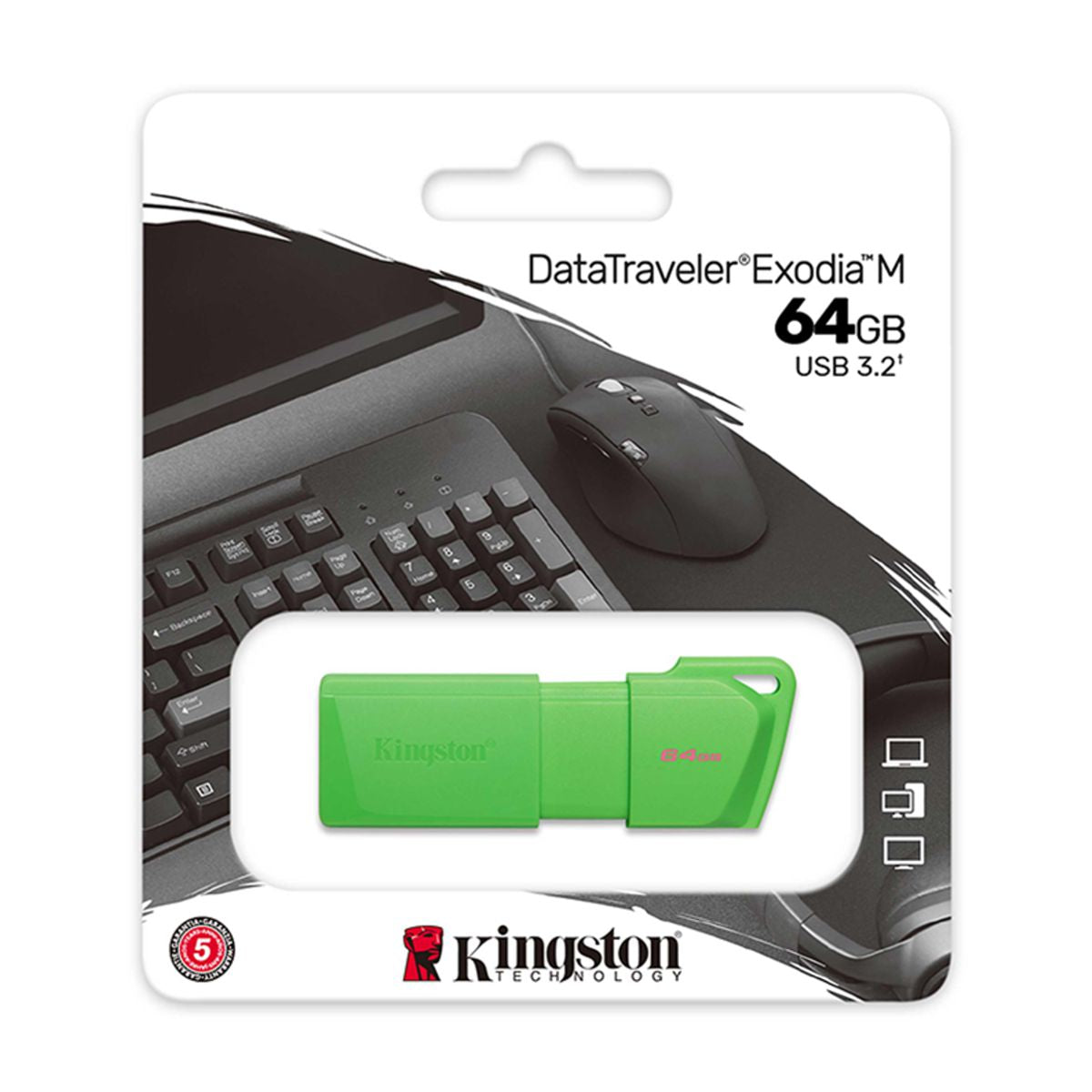 MEMORIA USB KINGSTON (KC-U2L64-7LG) 64GB DATA TRAVELER EXODIA M, PLASTICA, VERDE USB 3.2