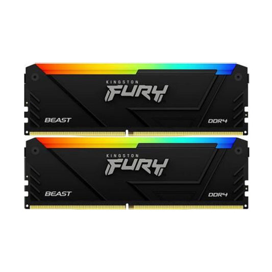MEMORIA RAM KINGSTON FURY BEAST BLACK XMP RGB DIMM DDR4 16GB (2x8GB) 3200MT/S CL16 1RX8 1.35V (KIT OF 2) - 