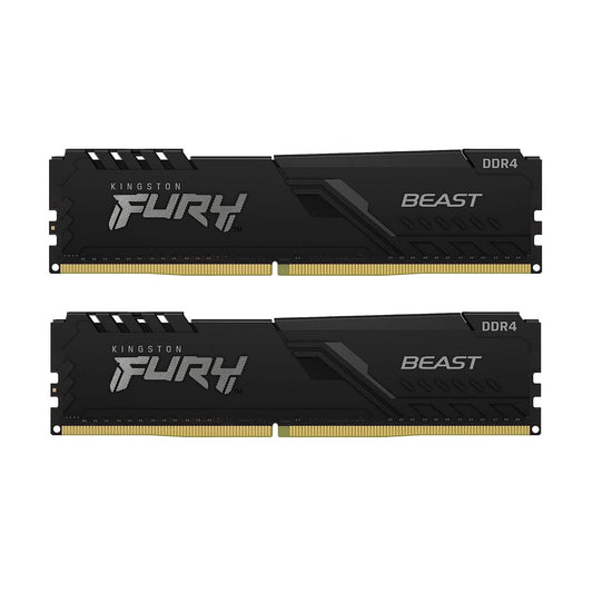 MEMORIA DIMM DDR4 KINGSTON (KF432C16BBK2/16) 16GB (2X8GB) 3200MHZ, FURY BEAST BLACK, CL16