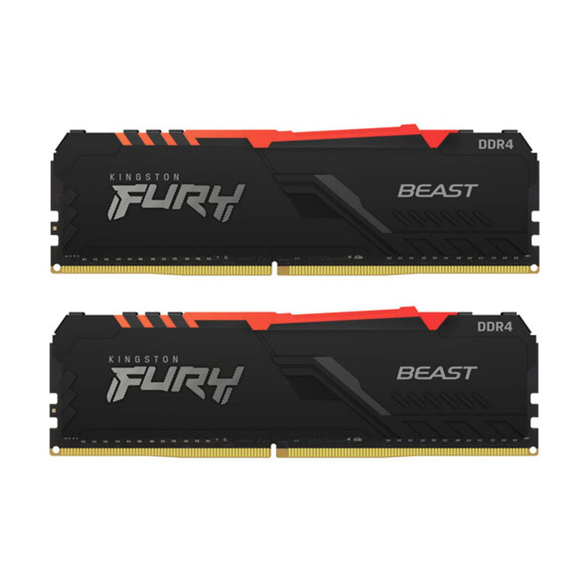 MEMORIA DIMM DDR4 KINGSTON (KF437C19BBAK2/16) 16GB (2X8GB) 3733MHZ, FURY BEAST RGB, CL19