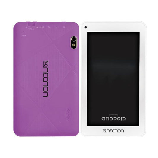 TABLET 7" NECNON (M002Q-2-MR) ANDROID 10,RAM 2/16GB,CAM 2/5MP,QUADCORE 1.8GHZ,FUNDA SILICON,MORADO