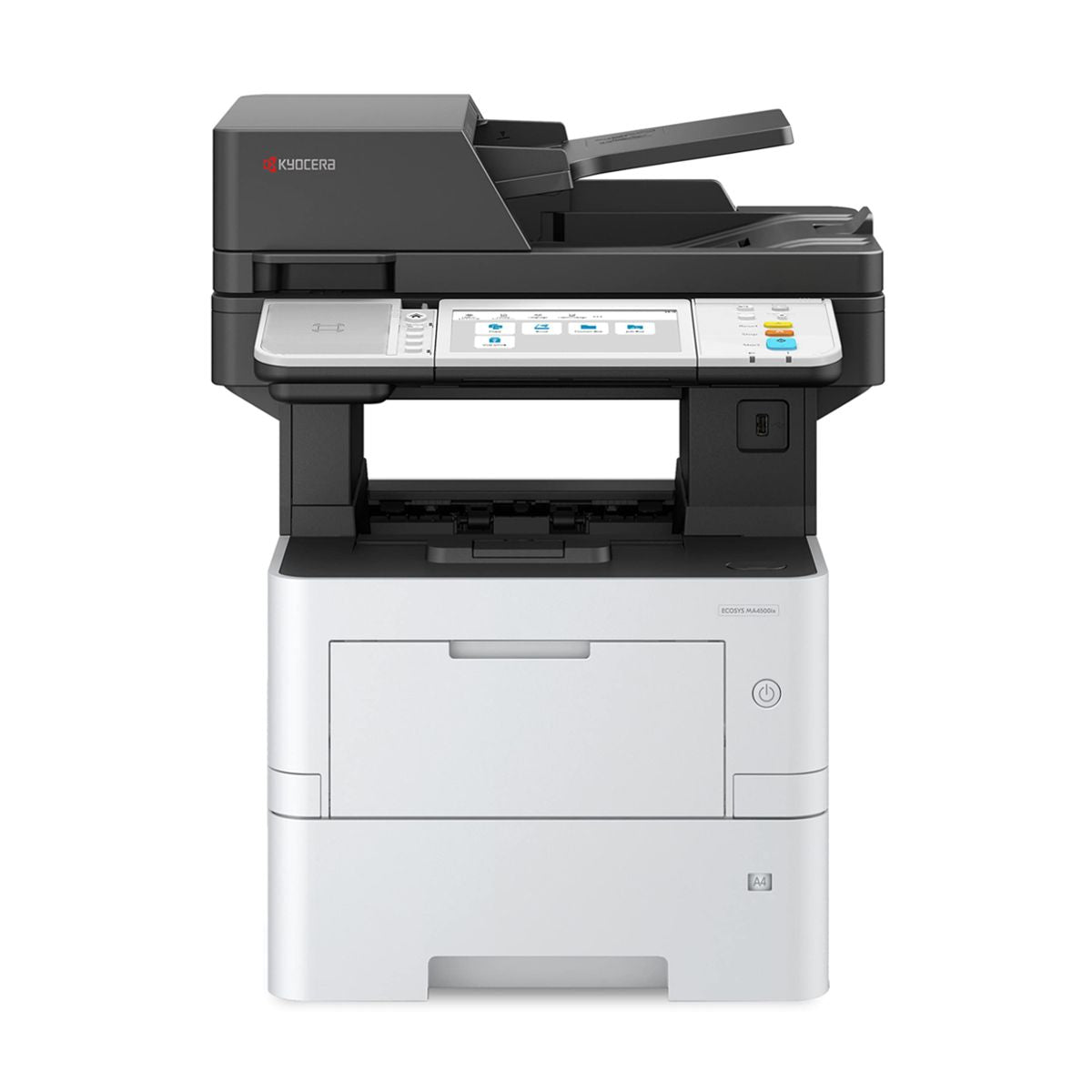 Multifuncional monocromatico laser KYOCERA ECOSYS MA4500IX - 47ppm, 1200x1200DPI, imprime/copia/escanea cama plana tamano oficio A4, duplex estandar, sustitut