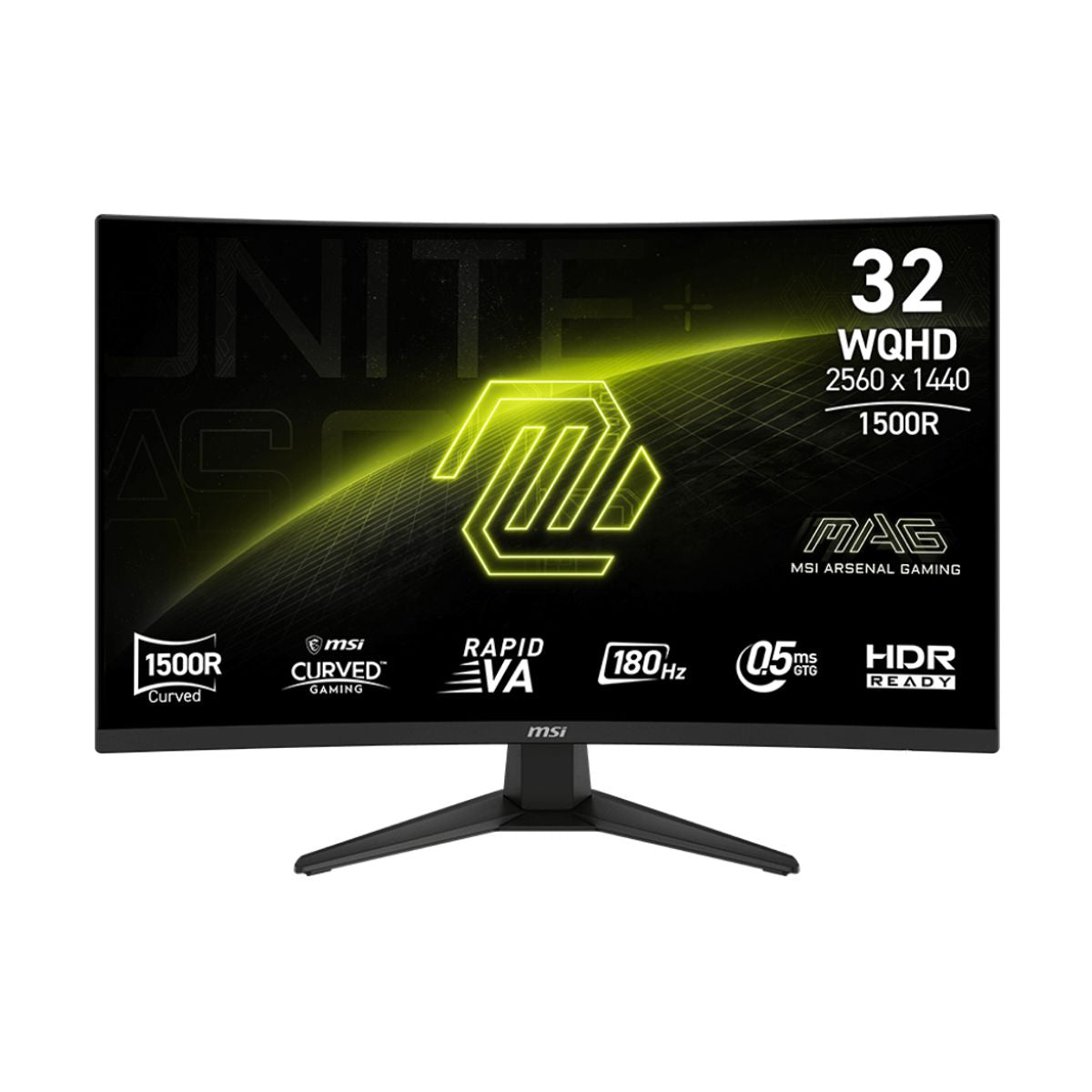 MONITOR LED MSI 32" (MAG 321CQF E18) 2560 X 1440, CURVO, 180 HZ, 0.5 MS, RAPID VA, 2*HDMI, 1*DP