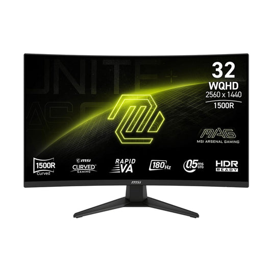 MONITOR LED MSI 32" (MAG 321CQF E18) 2560 X 1440, CURVO, 180 HZ, 0.5 MS, RAPID VA, 2*HDMI, 1*DP