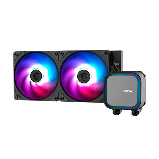 VENTILADOR P/CPU MSI (MAG CORELIQUID A13 240) ARGB,ENFRIAMIENTO LIQUIDO, 2 FAN, 2400MM, NEGRO