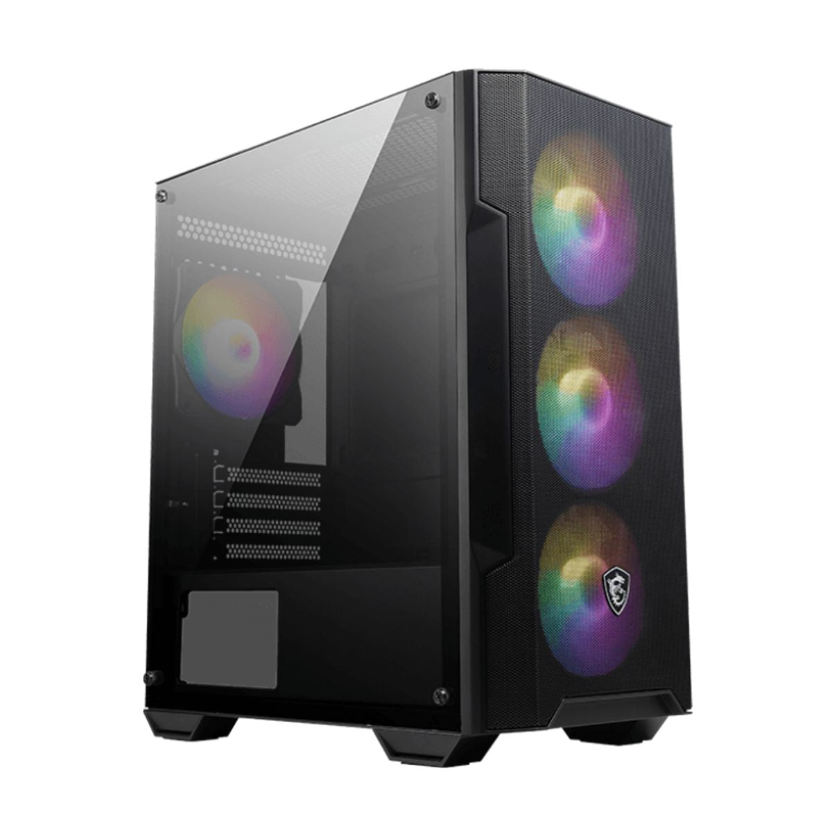 GABINETE MSI (MAG FORGE M100A) NEGRO, 4 FAN AUTORGB, VENTANA DE ACRILICO, FILTRO, MICRO ATX S/FUENTE
