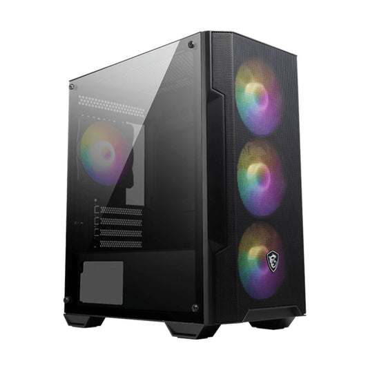 GABINETE MSI (MAG FORGE M100A) NEGRO, VENTILADORAUTO RGB, FILTRO MAGENETICO, MICRO ATX