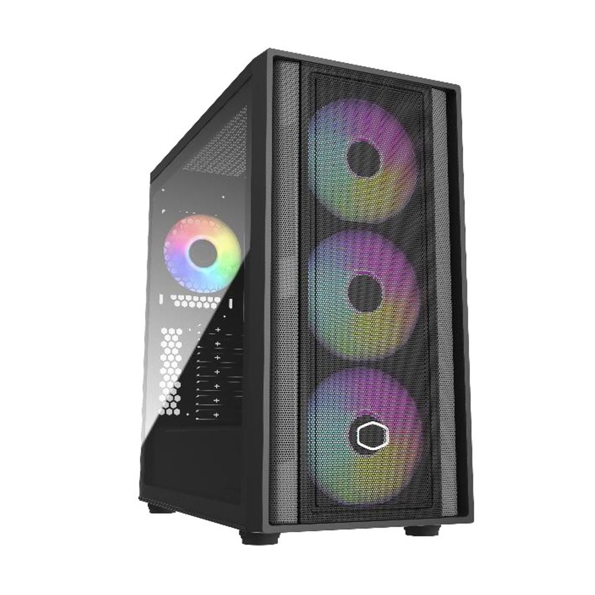 GABINETE COOLER MASTER (MB600-KGNN-S00) MASTERBOX 600,VIDRIO TEMP,NEGRO,ARGB 3*FANS,ATX,MEDIA TORRE