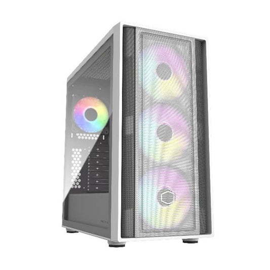 GABINETE COOLER MASTER (MB600-WGNN-S00) MASTERBOX 600 VIDRIO TEMP,BLANCO,ARGB 3*FANS,ATX,MEDIA TORRE
