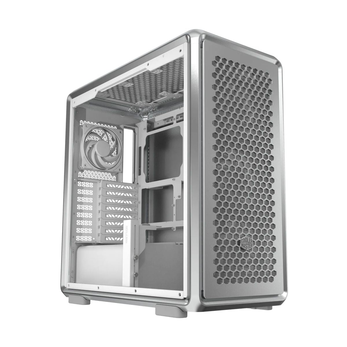 GABINETE COOLER MASTER (MF600-SGNN-S00) MASTERFRAME 600 SILVER, VIDRIO TEMP,ATX, S/FUENTE,USB-TIPO C