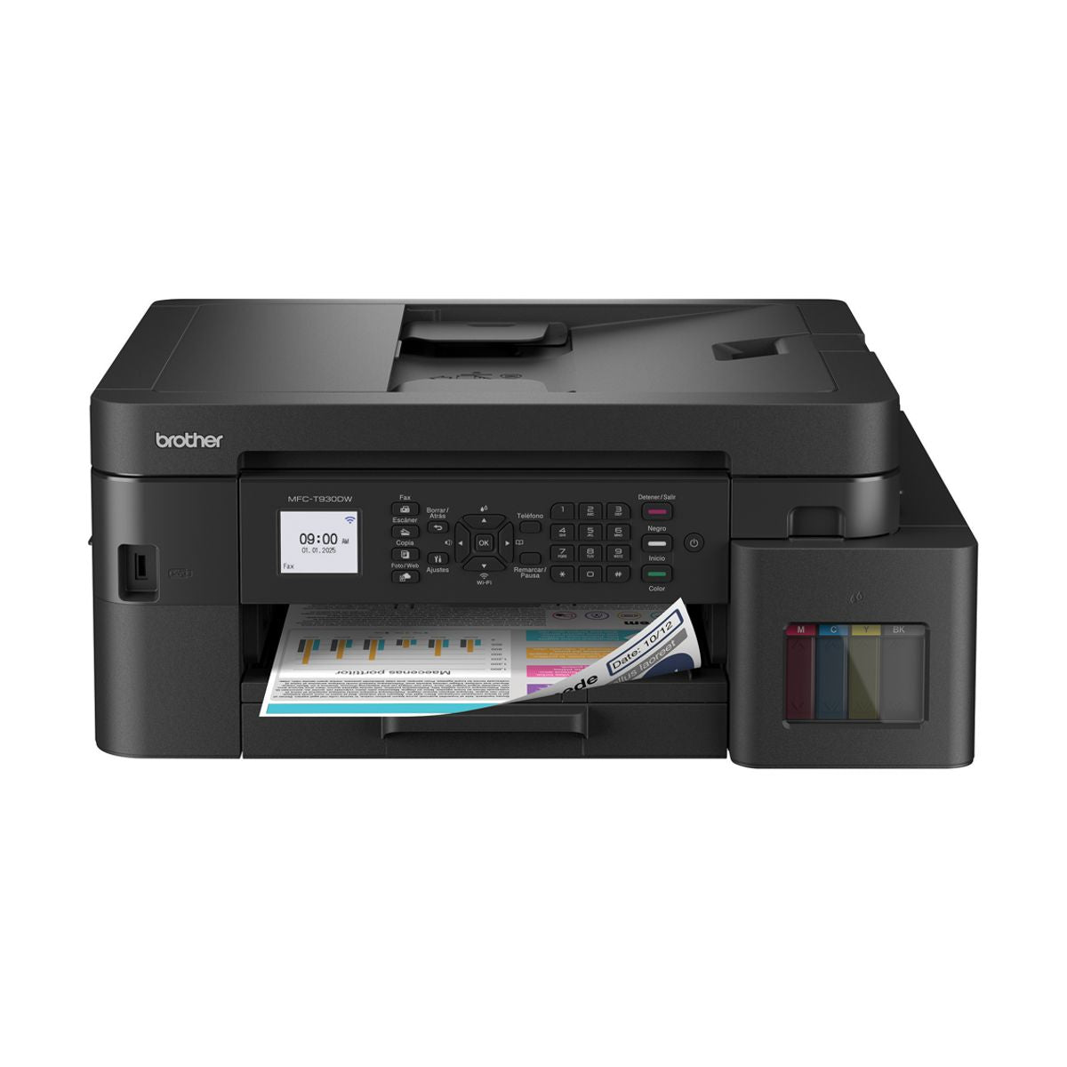 Multifuncional Tinta Continua Brother MFCT930DW - impresion duplex, 30 ppm negro/26 ppm color, Wifi 2.4/5Ghz, Ethernet, cama plana color tamano carta