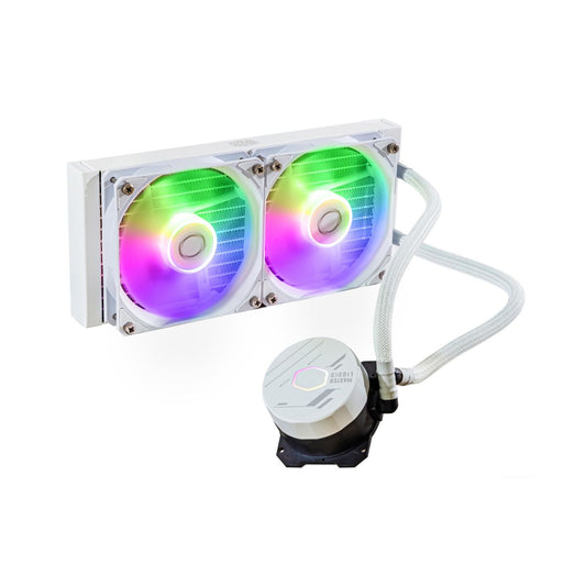 VENTILADOR P/CPU COOLER MASTER (MLW-D24M-A18PZ-RW) ML240L CORE BLANCO,2*FAN 120MM ARGB,LGA1700/AM5