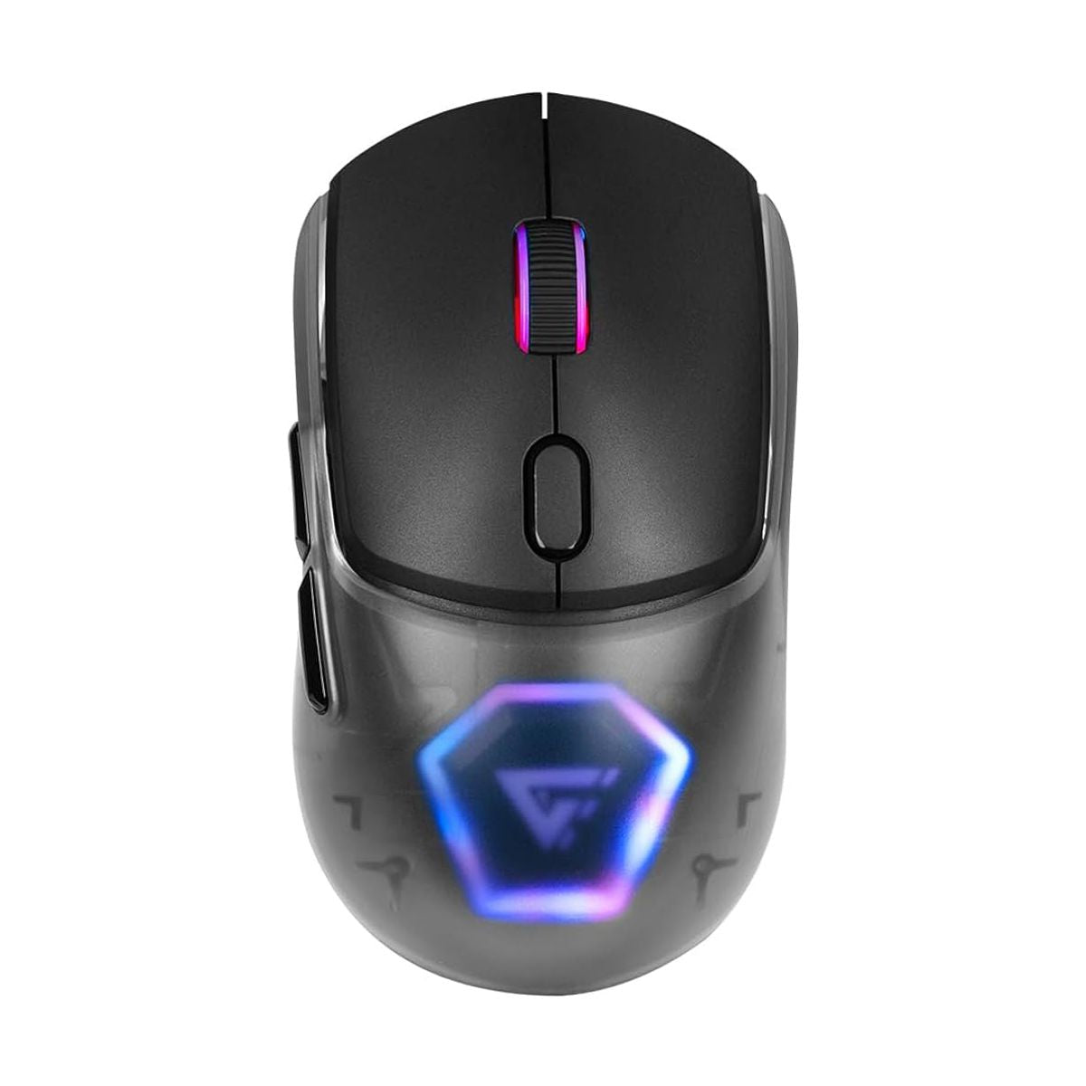 MOUSE GAME FACTOR MOW700 INALAMBRICO - CARCASAS INTERCAMBIABLES, 2.4G+BT, PIXART 3395, 26, 000 DPI, RGB, NEGRO