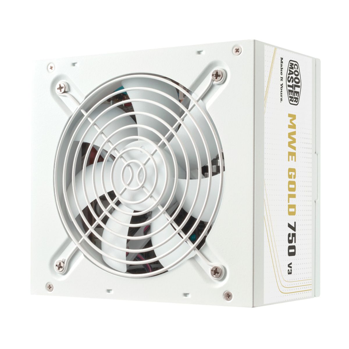 FUENTE DE PODER COOLER MASTER (MPE-7506-ACAG-GUS) MWE 750W,ATX 12V VER.3.1,PFC ACT,NO MODULAR,BLANCA