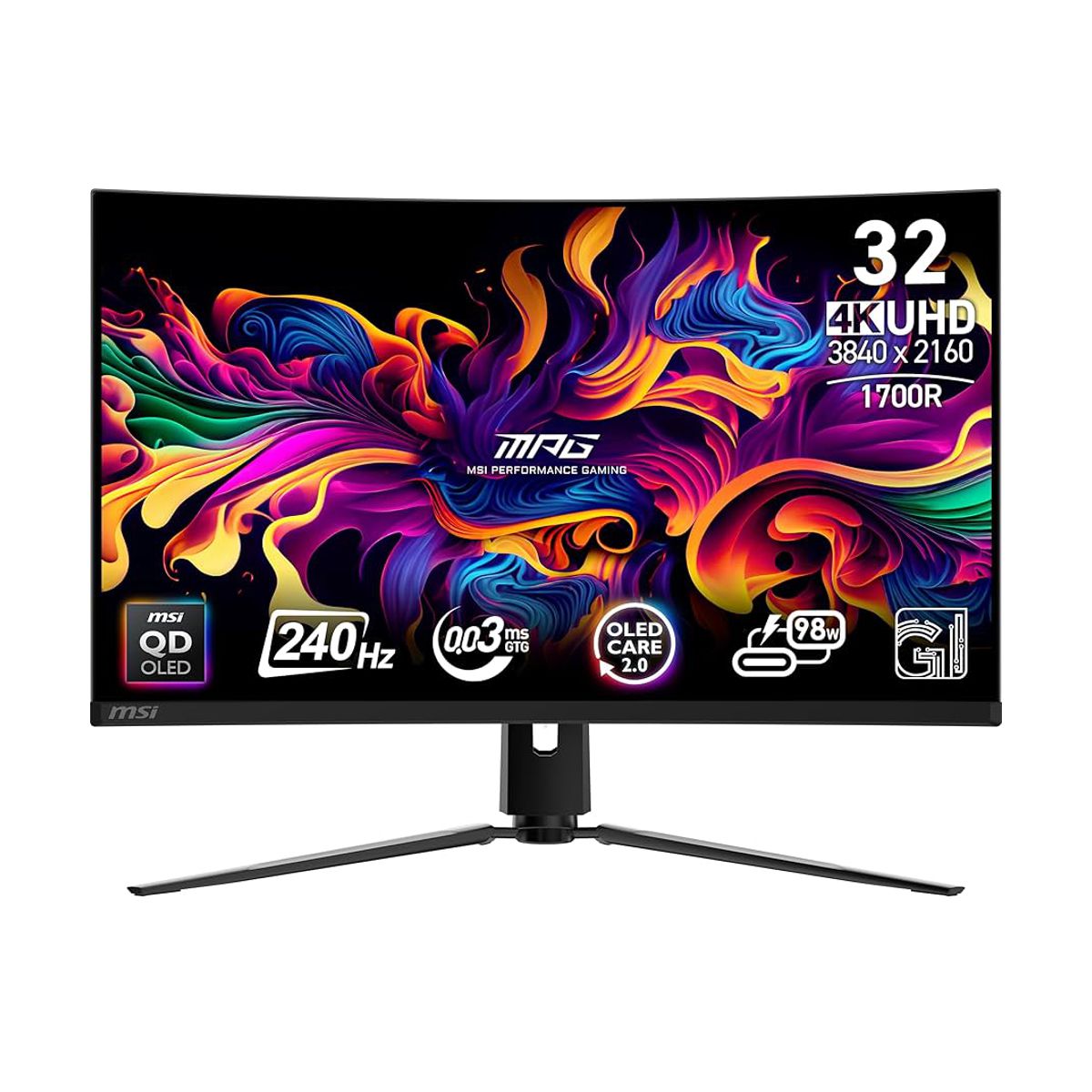 MONITOR OLED MSI 32" (MPG 321CURX QD-OLED) 3840X2160 UHD,CURVO,240HZ,1*DP, 2*HDMI,1*USB C, G-SYNC