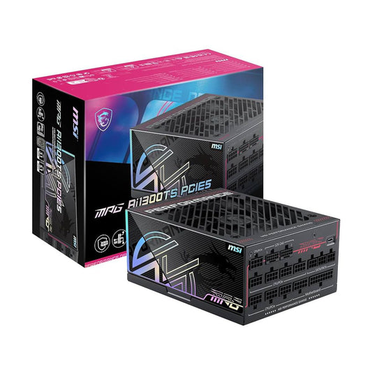 FUENTE DE PODER MSI (MPG AI1300TS PCIE5) 1300W, PCI 5.1, FULL MODULAR, 80 PLUS PLATINUM, PFC ACTIVO, ATX 3.1