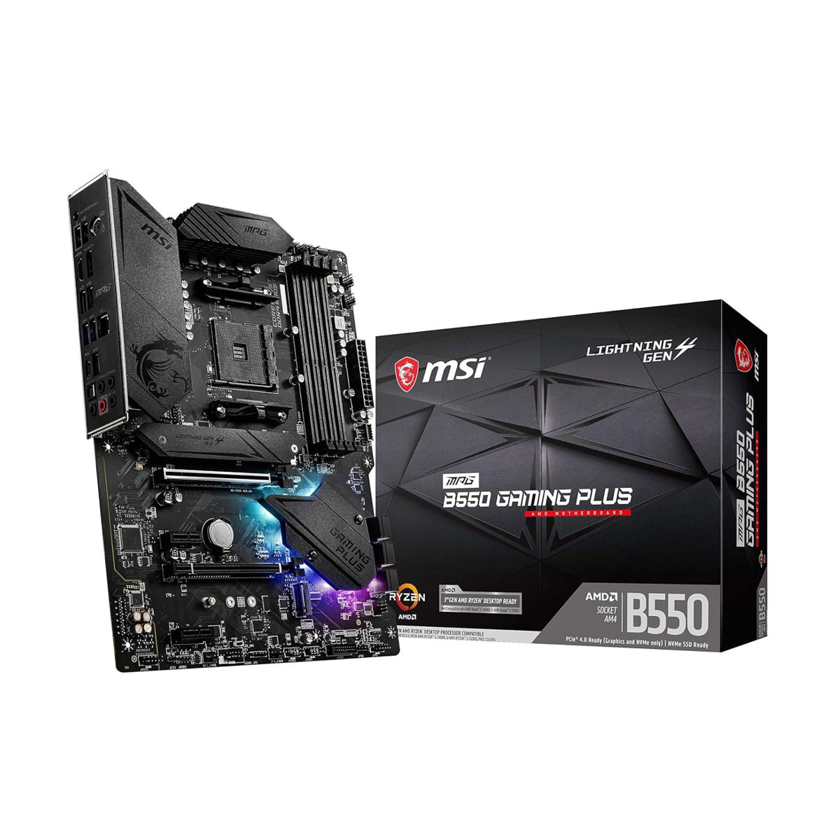 MOTHERBOARD MSI(MPG B550 GAMING PLUS)SOCKET AM4,4*DDR4 4266,1*HDMI,1*DP,PCI-E 4.0,CROSSFIRE, ATX