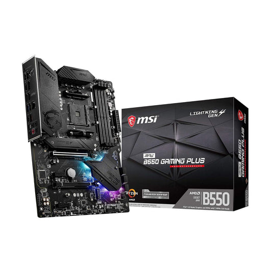 MOTHERBOARD MSI(MPG B550 GAMING PLUS)SOCKET AM4,4*DDR4 4266,1*HDMI,1*DP,PCI-E 4.0,CROSSFIRE, ATX